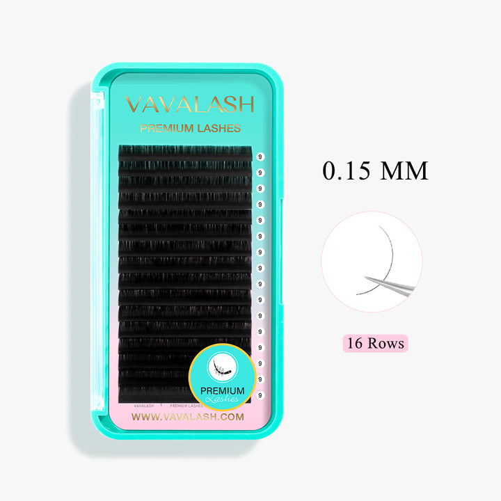 Extensiones clásicas de pestañas premium individuales 0.15 mm