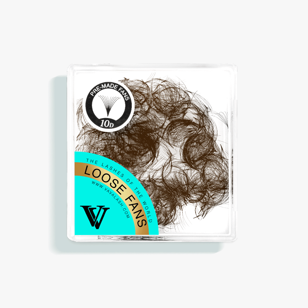 10D Colored Dark Brown Handmade Premade Loose Fans With Pointy Base /500 Fans SC