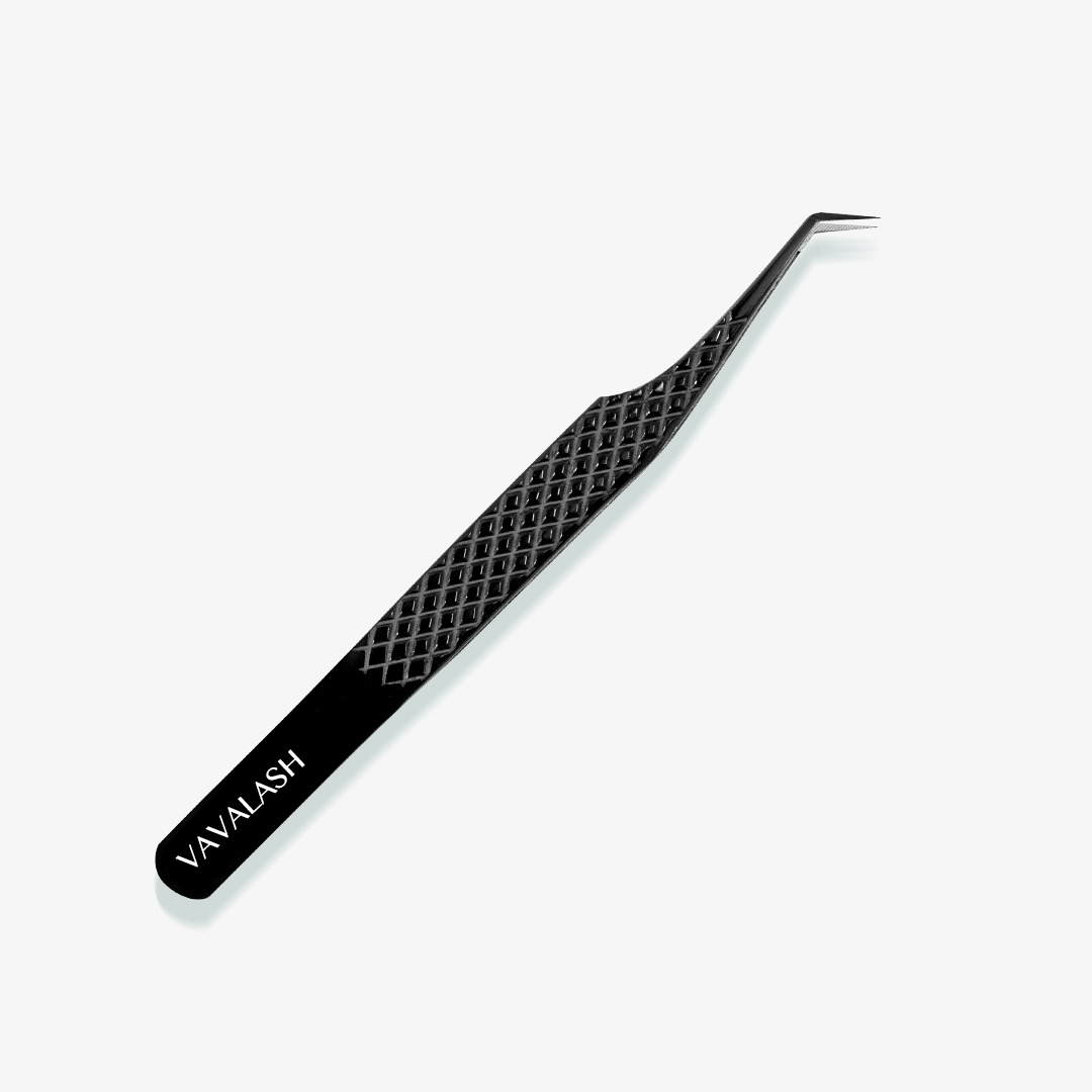 VA-04 Fiber Tip Black Coated 45°-Deg Volume Eyelash Extensions Tweezers-2