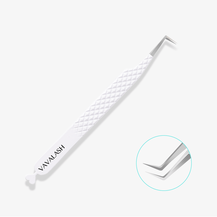 VW-08 White Diamond Dust Mega Volume Lash Tweezers  SC