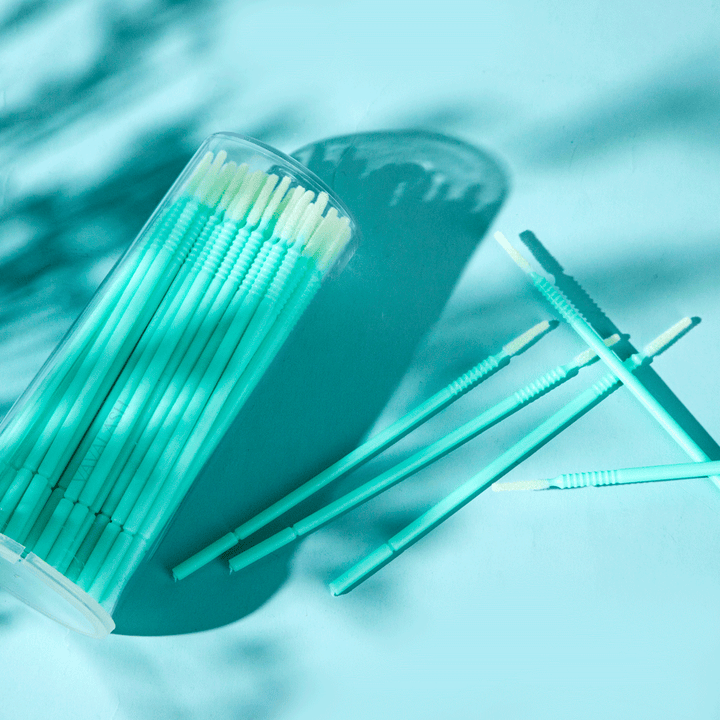 Micro cepillos de hisopo de algodón para extensiones de pestañas limpieza