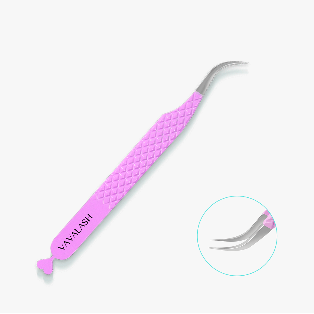 VV-04 Violet Heart-shaped Tweezers for Volume Eyelash Extensions
