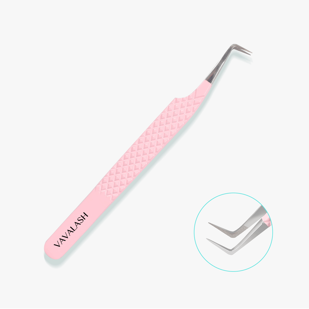 VL-02 Fiber Tip 90°-Deg Light Peach Coated Tweezers