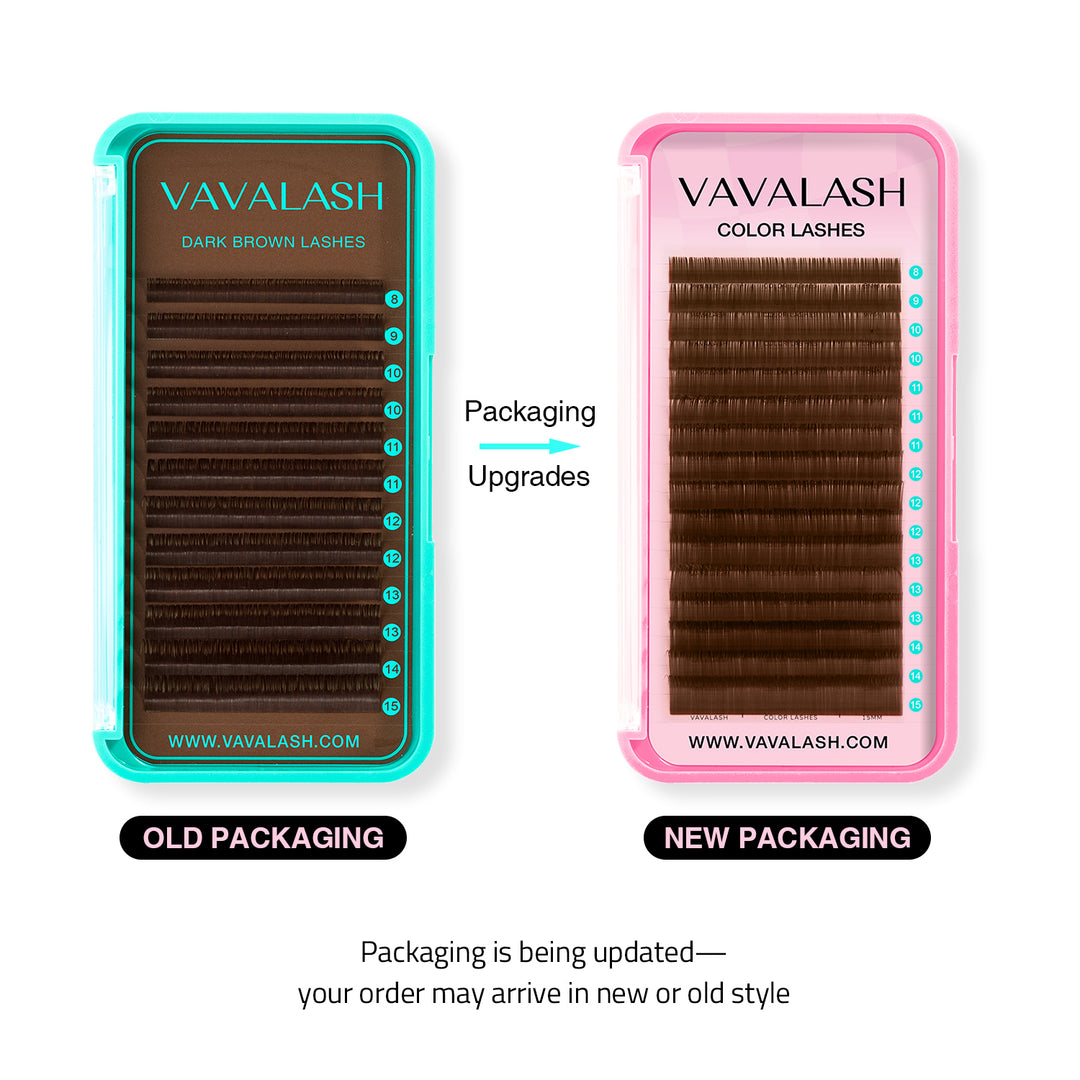 Extensiones de Pestañas de Volumen Premium Color Marrón Oscuro 0.07mm