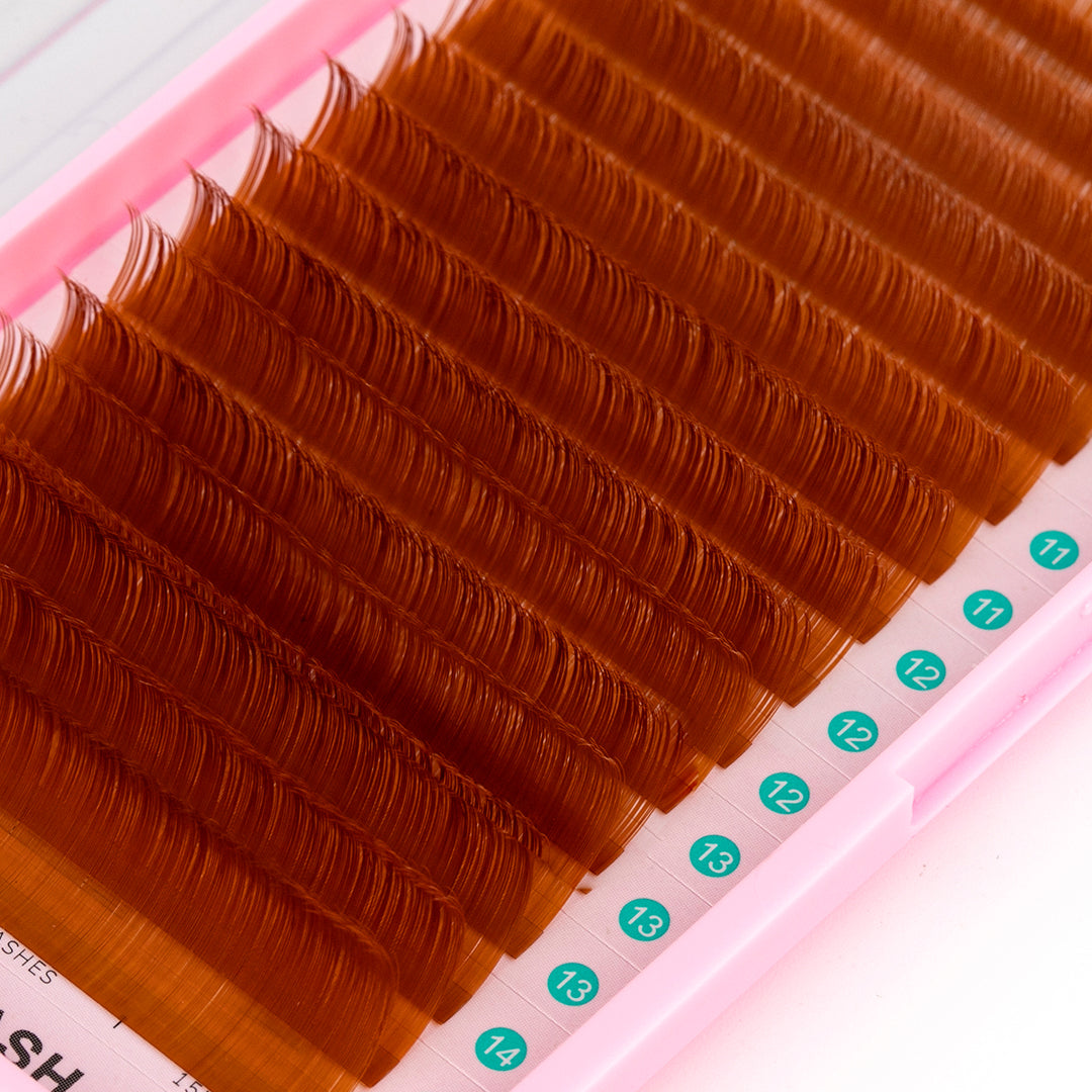 Extensiones de Pestañas de Volumen Premium Color Marrón 0.07mm