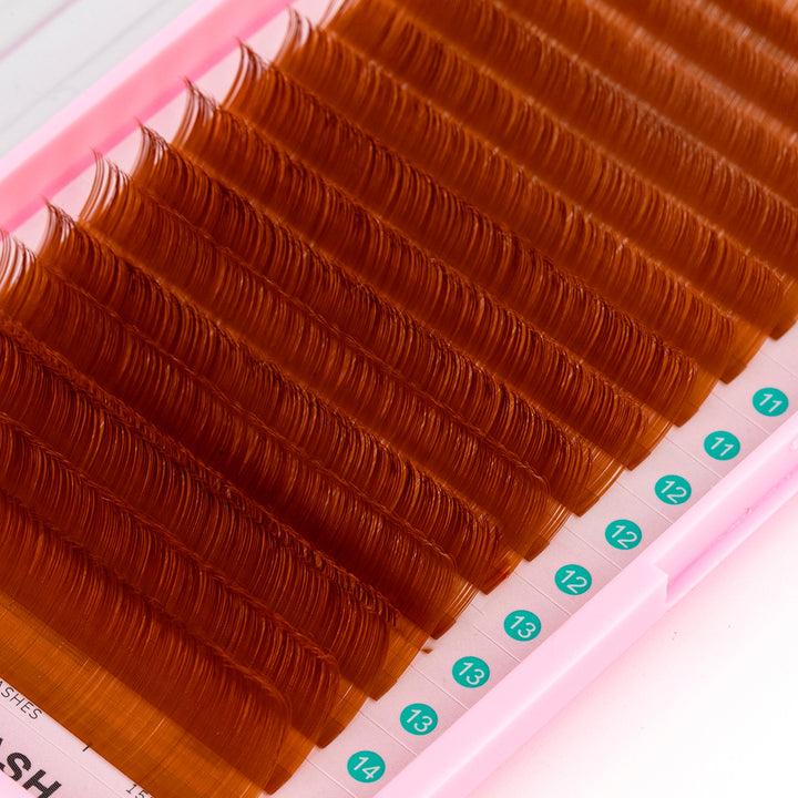 Extensiones de Pestañas de Volumen Premium Color Marrón 0.07mm