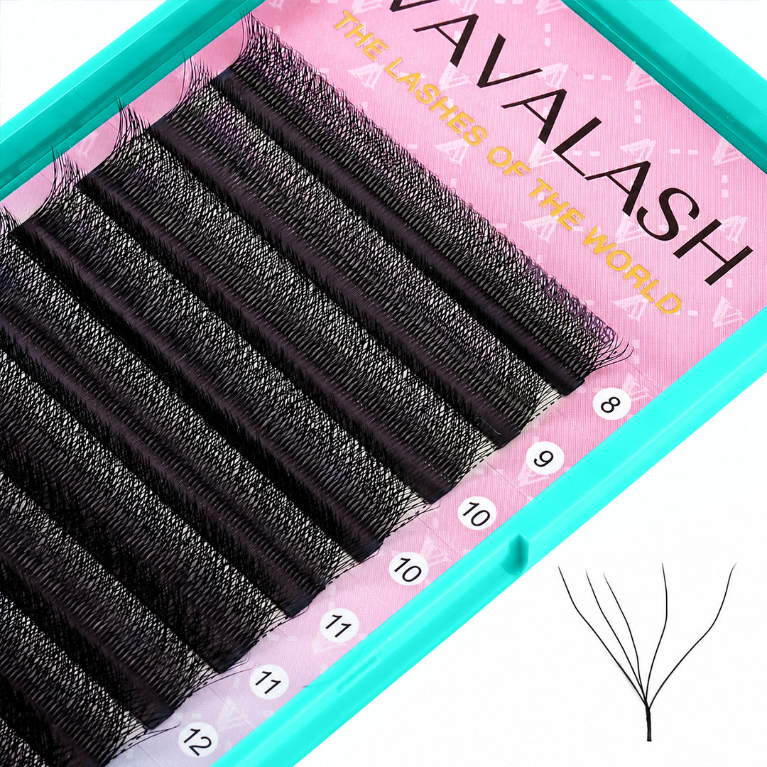 W-Shape 5D Volume Premade Fan Lash Extensions J/L/M Curl MX