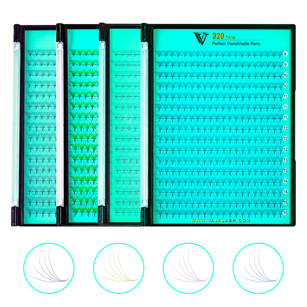 5D Pointy Base Colored Premade Volume Fans 320 Fans 0.07mm
