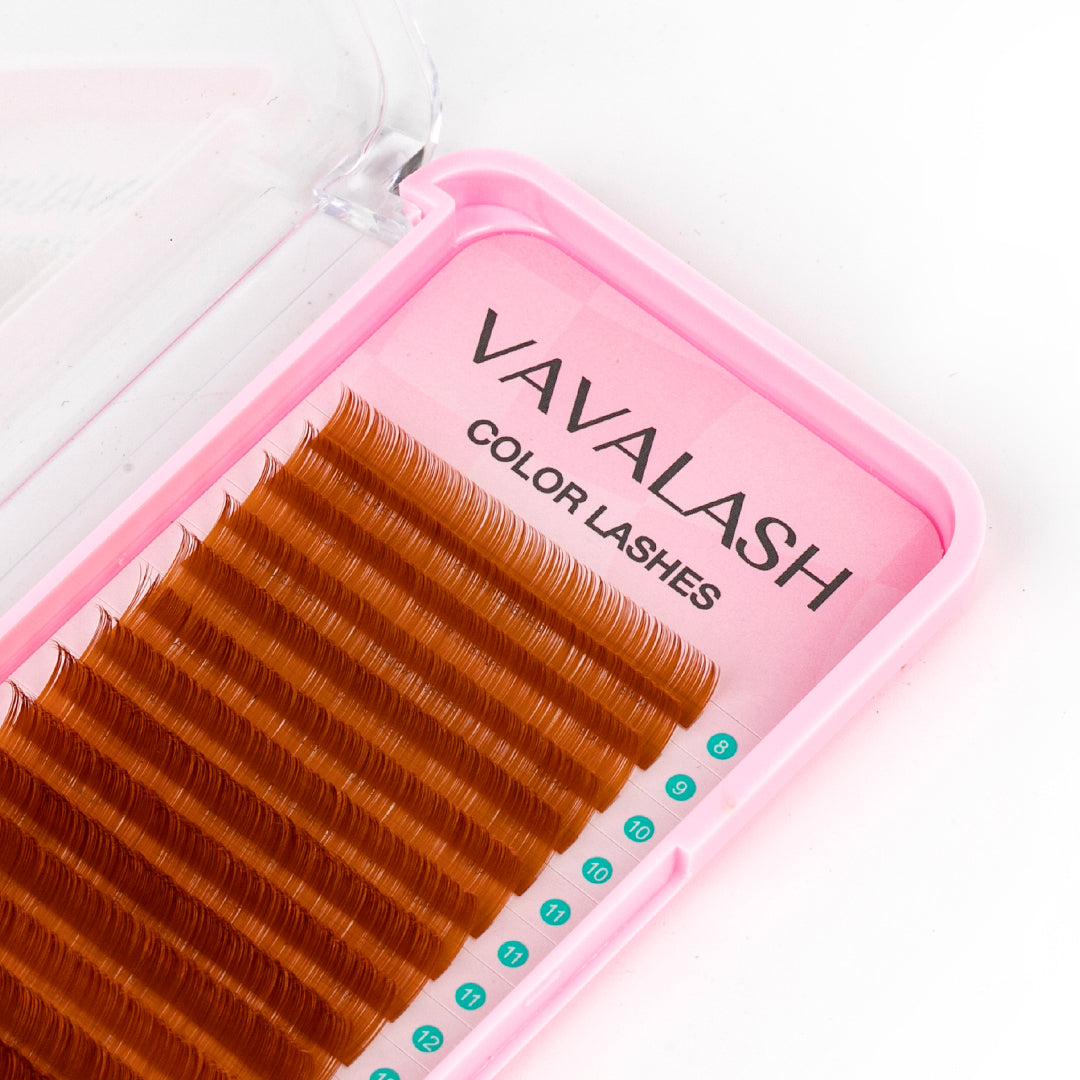 Extensiones de Pestañas de Volumen Premium Color Marrón 0.07mm