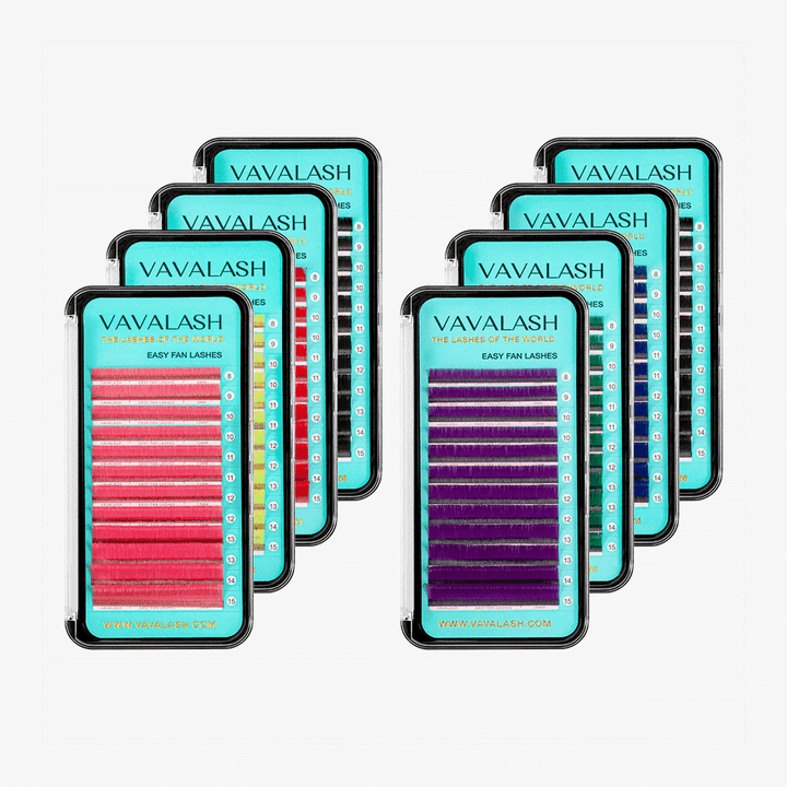 Colored Lashes Easy Fan Volume Lash Extensions  0.07mm 8-15 Mixed Length