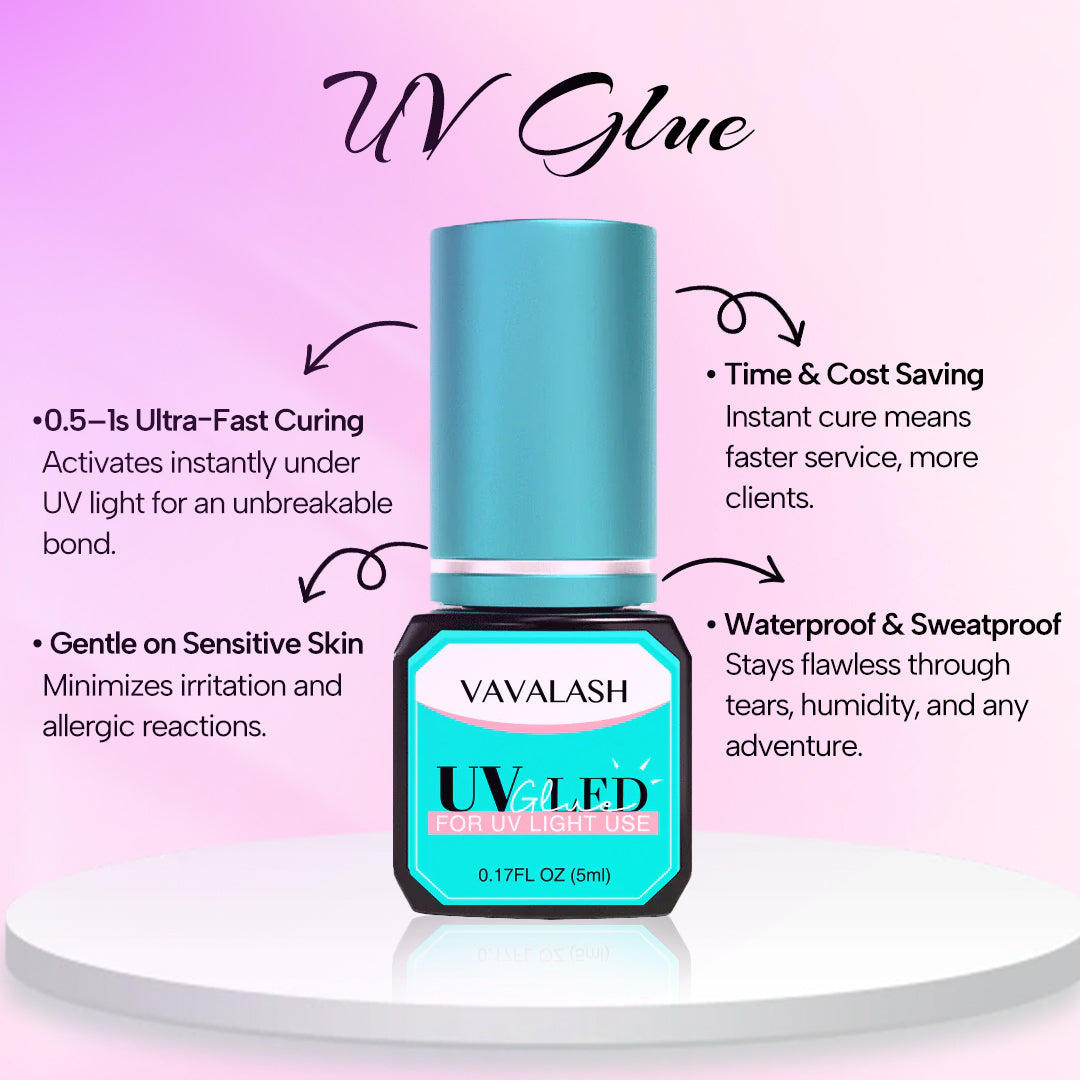 Pegamento Transparente para Extensiones de Pestañas con Luz UV/LED 5 ml 0.5-1s