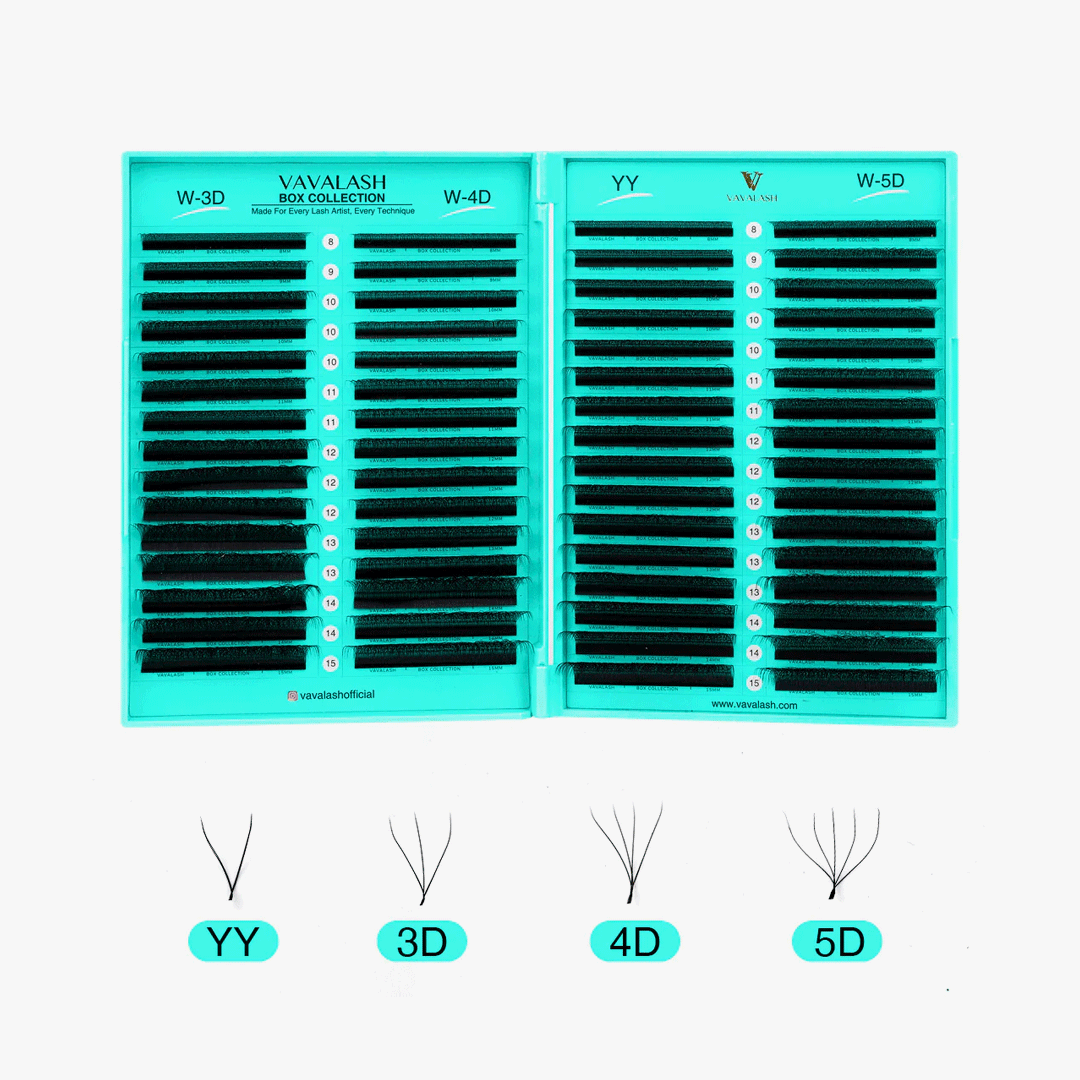 YY Lashes + W Shaped Premade Volume Fans LASHBOOK-1