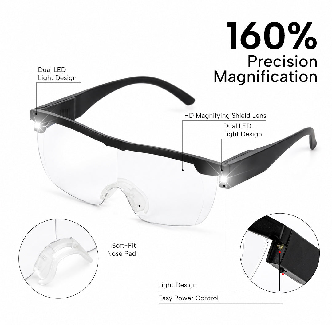 Gafas Lupa LED con Luz para Extensiones de Pestañas (1.6x / 1.8x)