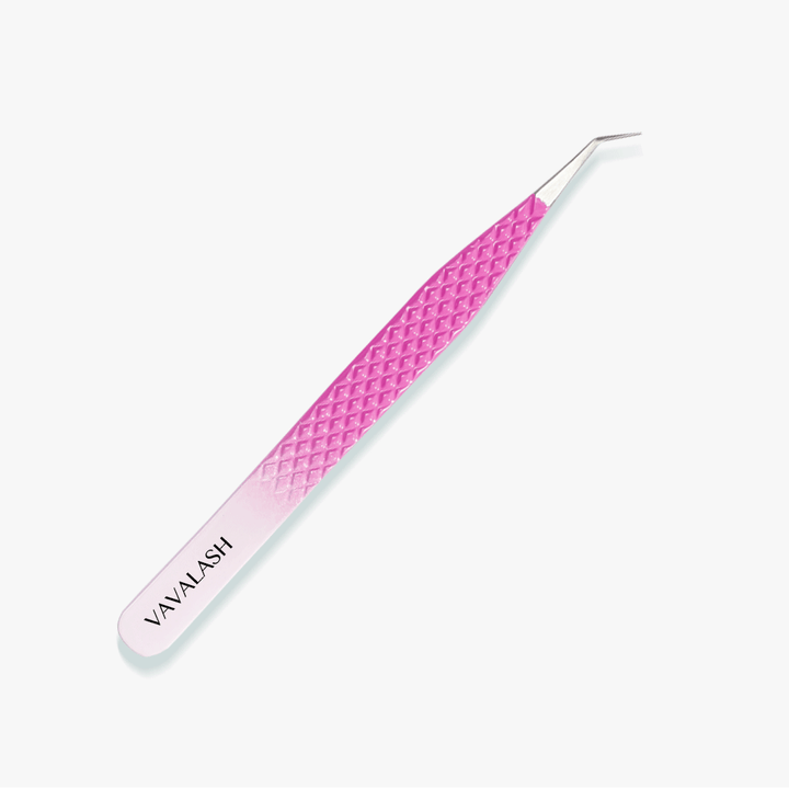 VJ-04 Ombre Pink-White Professional Eyelash Extensions Tweezer-1