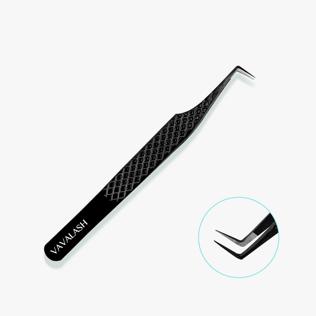 VA-05 Fiber Tip 90-Deg Light Black Coated Tweezers