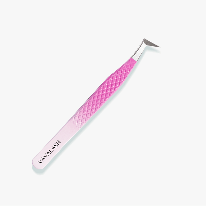 VJ-01 Ombre Pink-White Professional Eyelash Extensions Tweezer