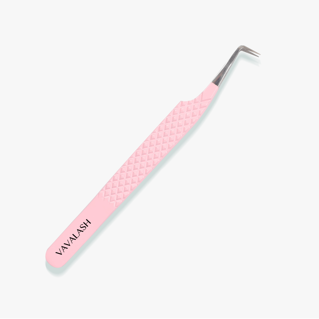 VL-02 Fiber Tip 90°-Deg Light Peach Coated Tweezers