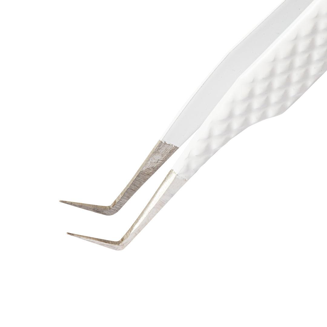 VW-09 Heart-shaped 90 Degree Volume White Tweezers for Eyelash Extension