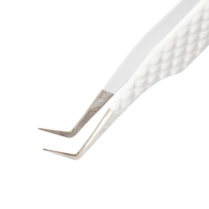 VW-09 Heart-shaped 90 Degree Volume White Tweezers for Eyelash Extension