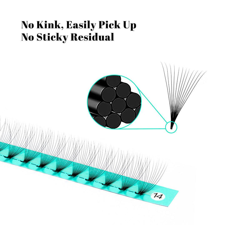 12D Large Tray Pointy Base Premade Volume Fans 320 Fans 16 Lines