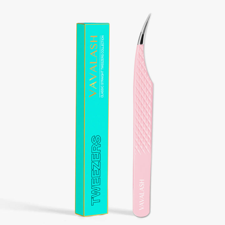 Pinzas Curvadas con Punta de Fibra VC-07 Rosa Claro