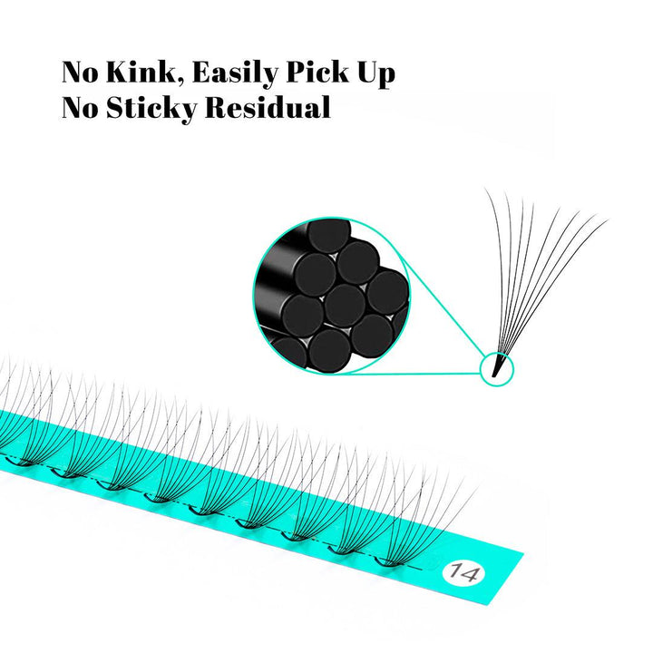 8D Large Tray Pointy Base Premade Volume Fans 320 Fans 16 Lines