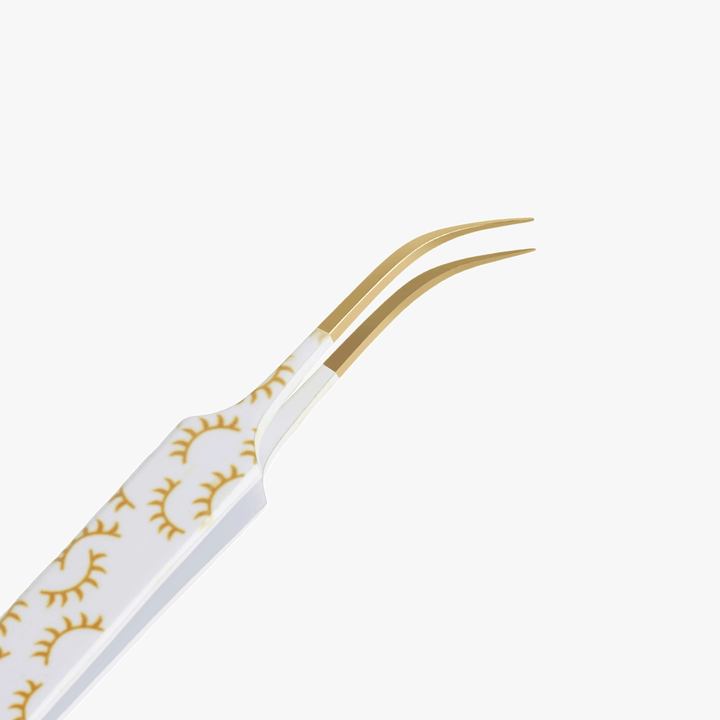 VB-03 White Colored Lash Tweezer With Lash Print for Eyelash Extension-1