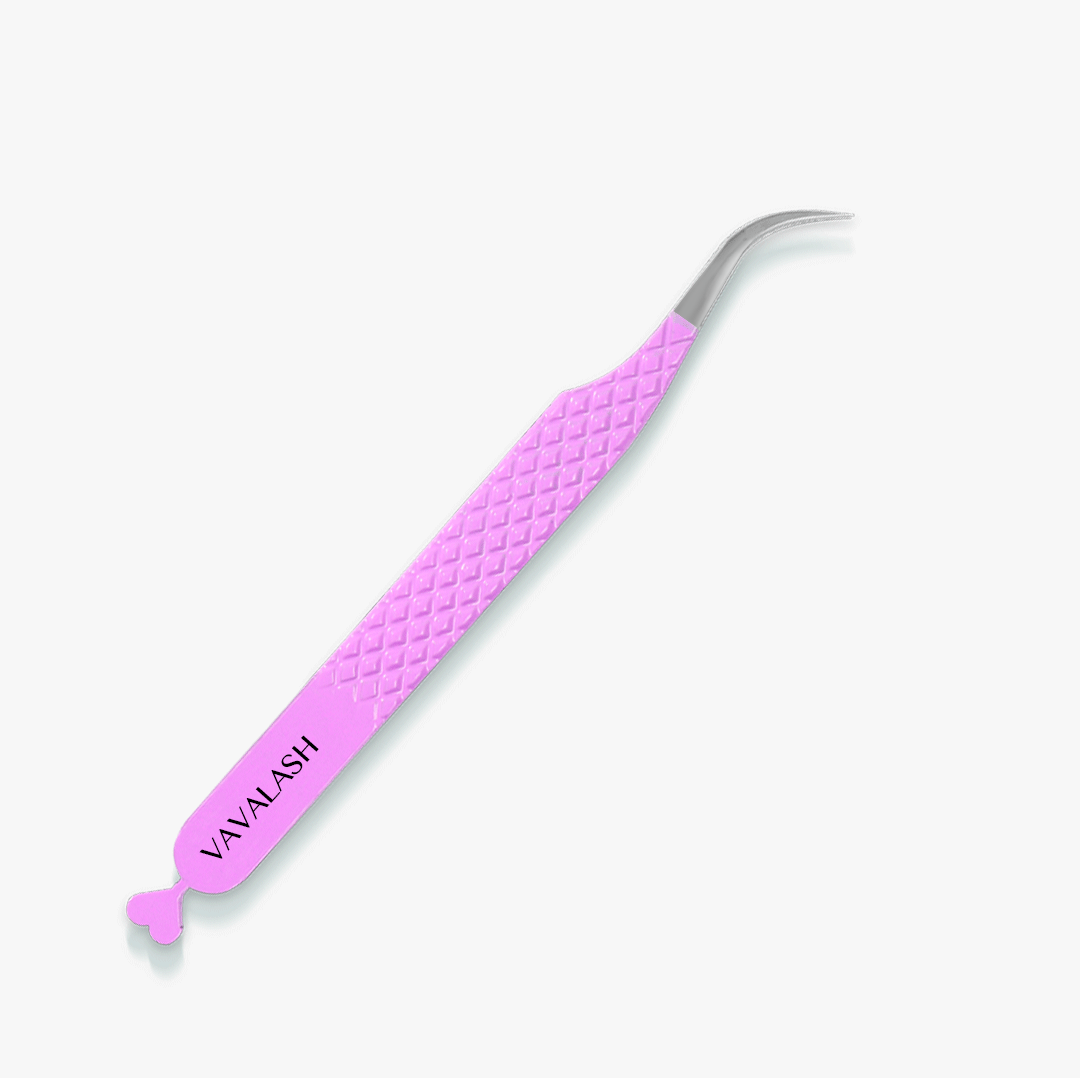 VV-04 Violet Heart-shaped Tweezers for Volume Eyelash Extensions-2