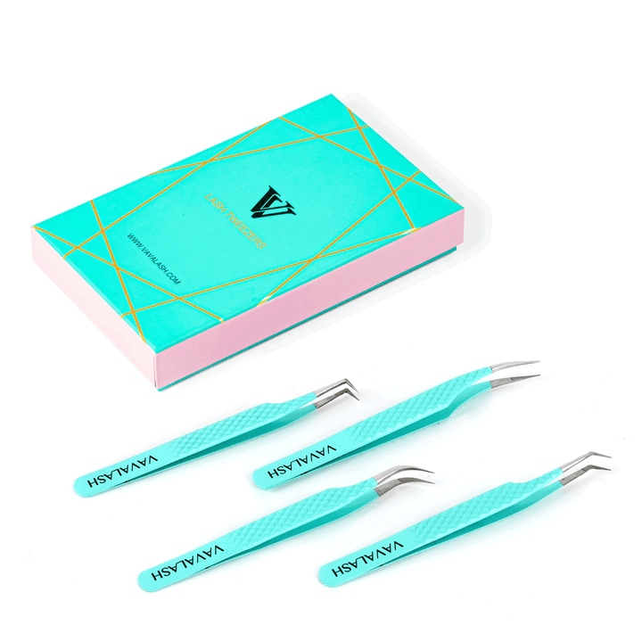 Blue Professional Eyelash Extensions Tweezers Kit SC