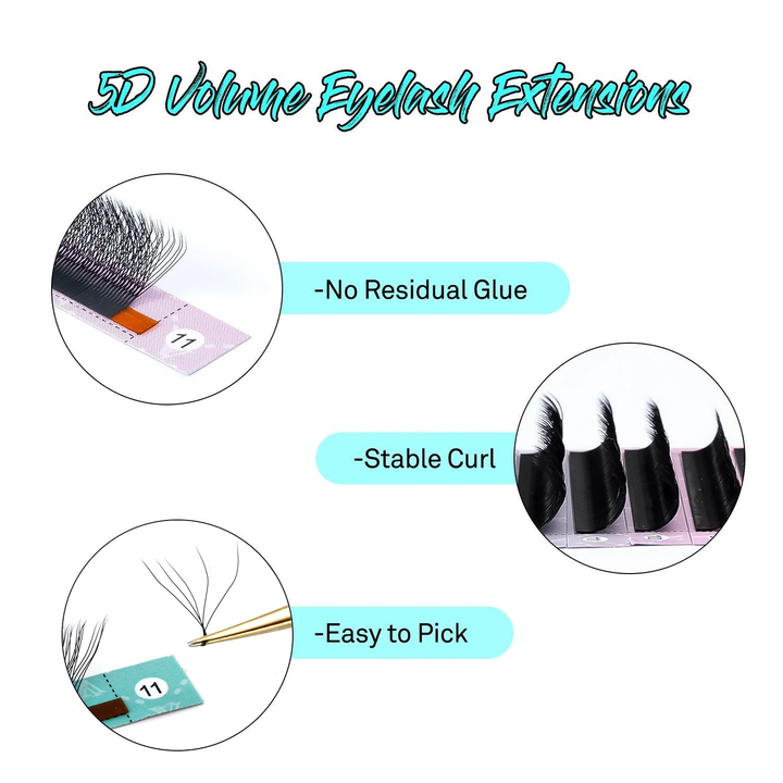W-Shape 5D Volume Premade Fan Lash Extensions SC