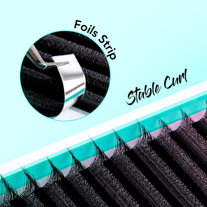 W-Shape 3D Extensiones de pestañas en abanico de volumen prefabricadas