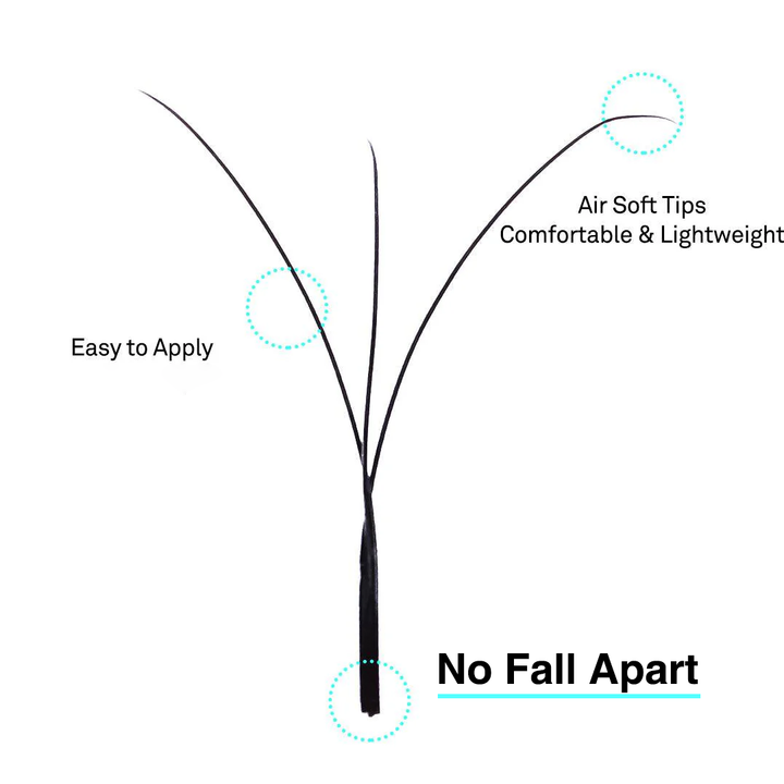 W-Shape 3D Extensiones de pestañas en abanico de volumen prefabricadas