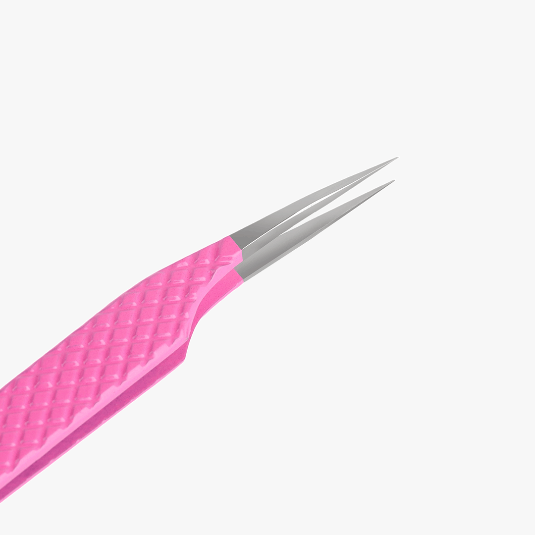 VP-12 Curved Pink Heart-shaped Isolation Tweezer for Eyelash Extension SC-1