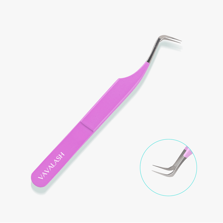 Curved Volume Fiber Tips Narrow Tweezers For Eyelash Extensions