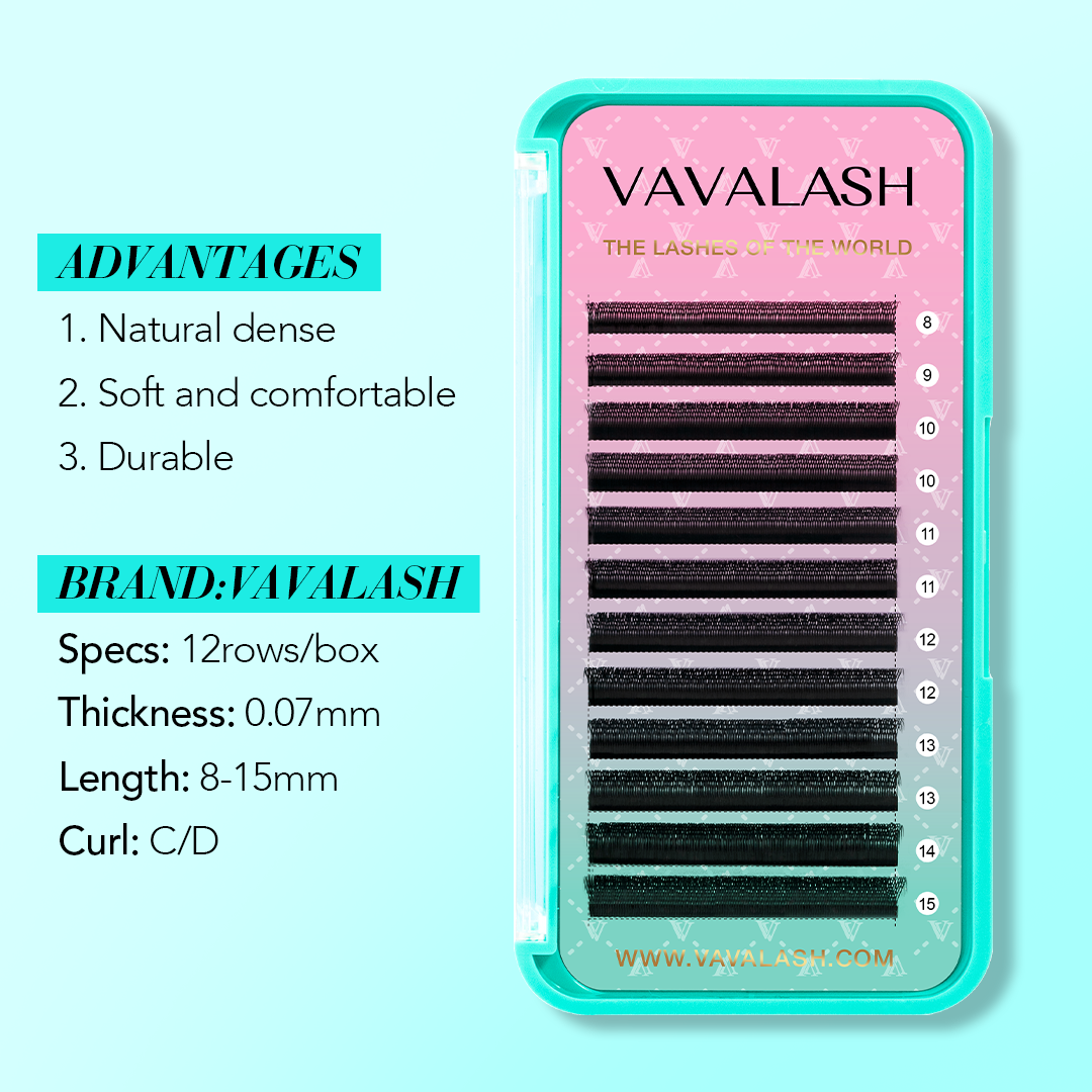 W-Shape 3D Extensiones de pestañas en abanico de volumen prefabricadas