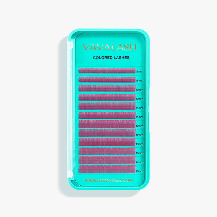 Colored Lash Volume Eyelash Extensions 0.07mm-Pink