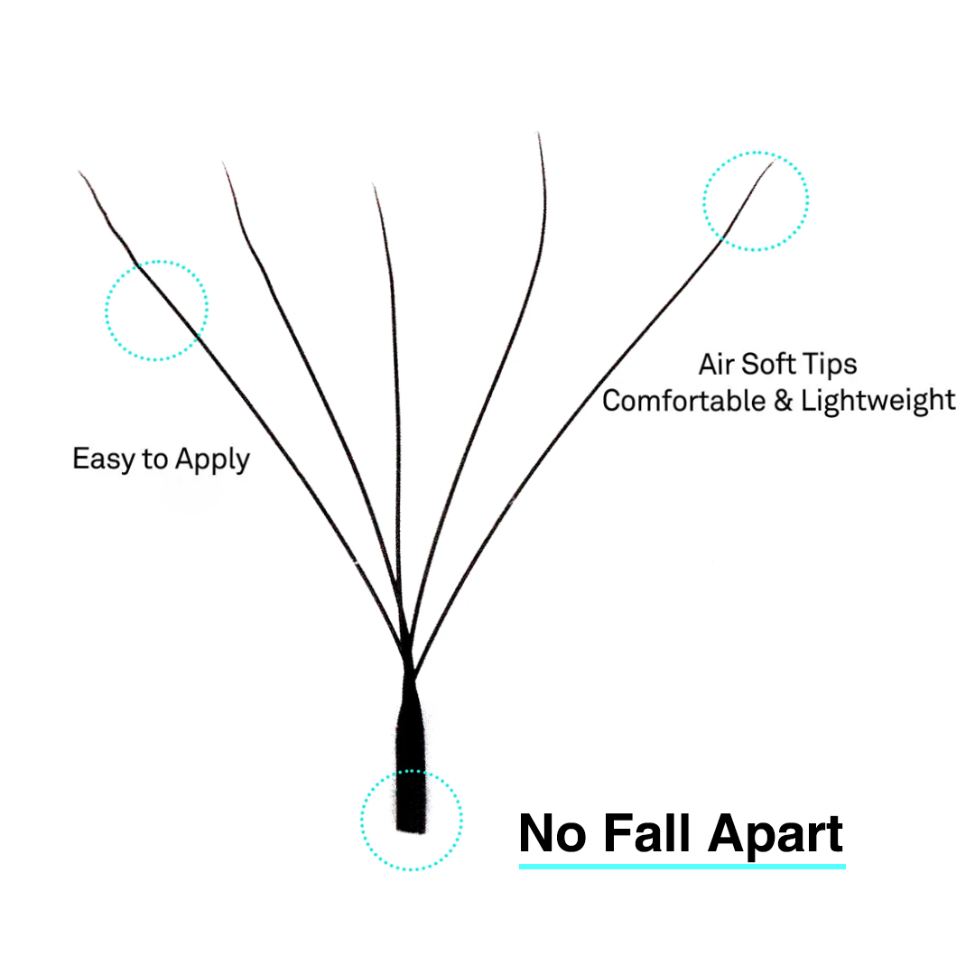 W-Shape Extensiones de pestañas en abanico 5D volumen prefabricadas