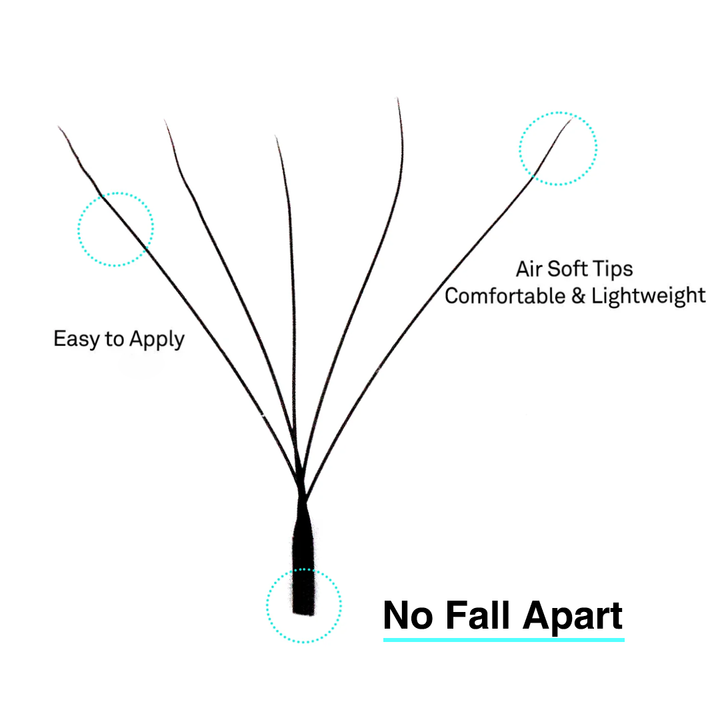 W-Shape Extensiones de pestañas en abanico 5D volumen prefabricadas