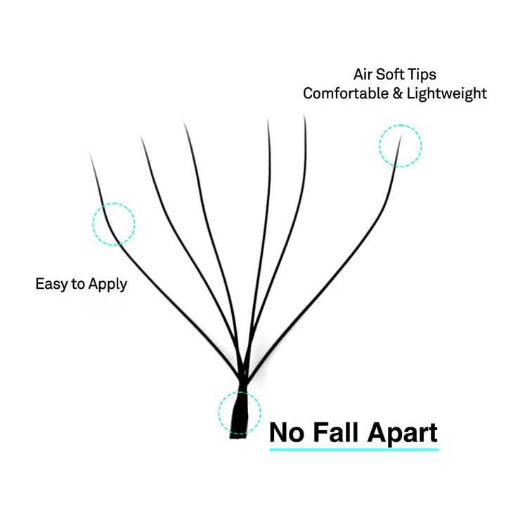 W-Shape Extensiones de pestañas en abanico 5D volumen prefabricadas