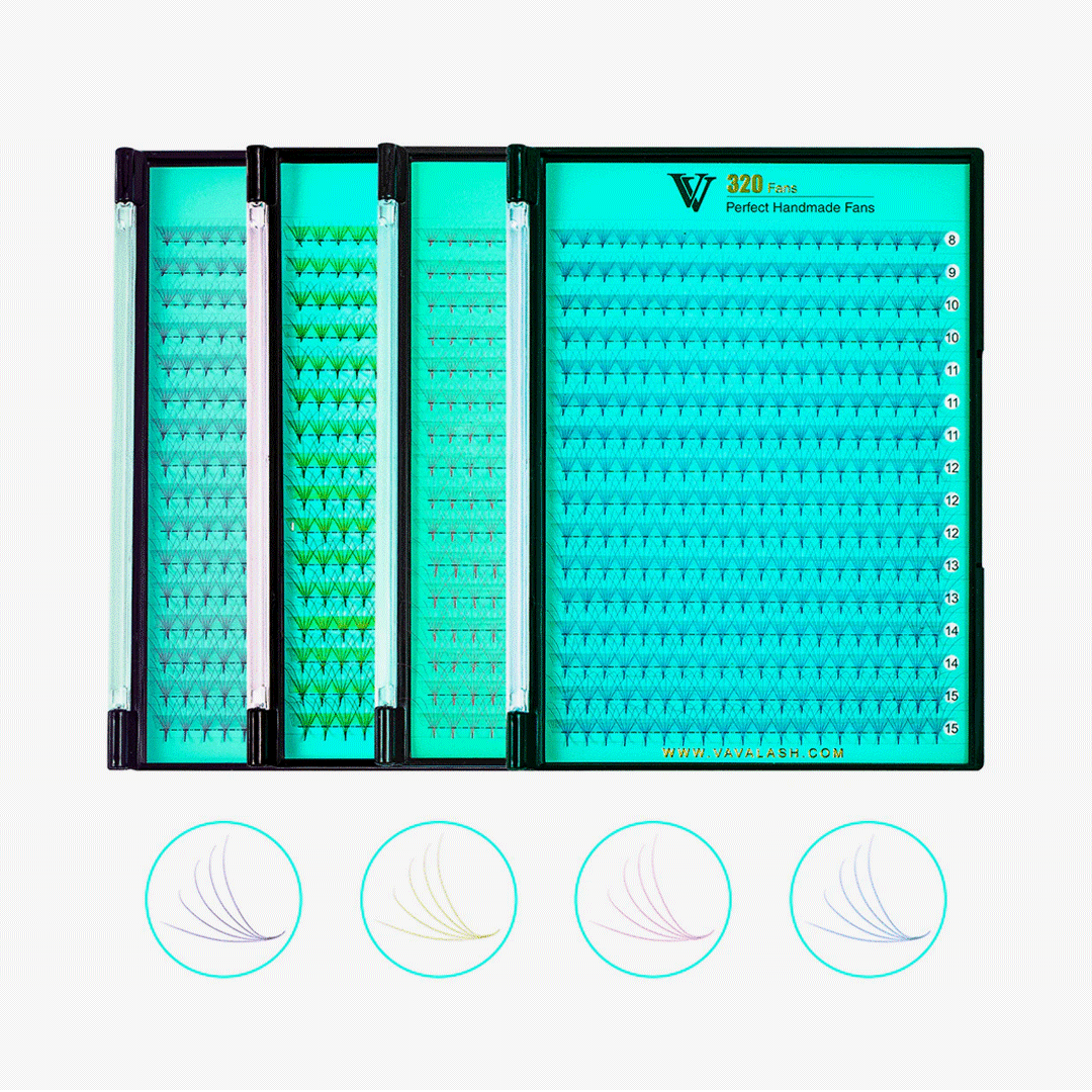 5D Pointy Base Colored Premade Volume Fans 320 Fans 0.07mm SC