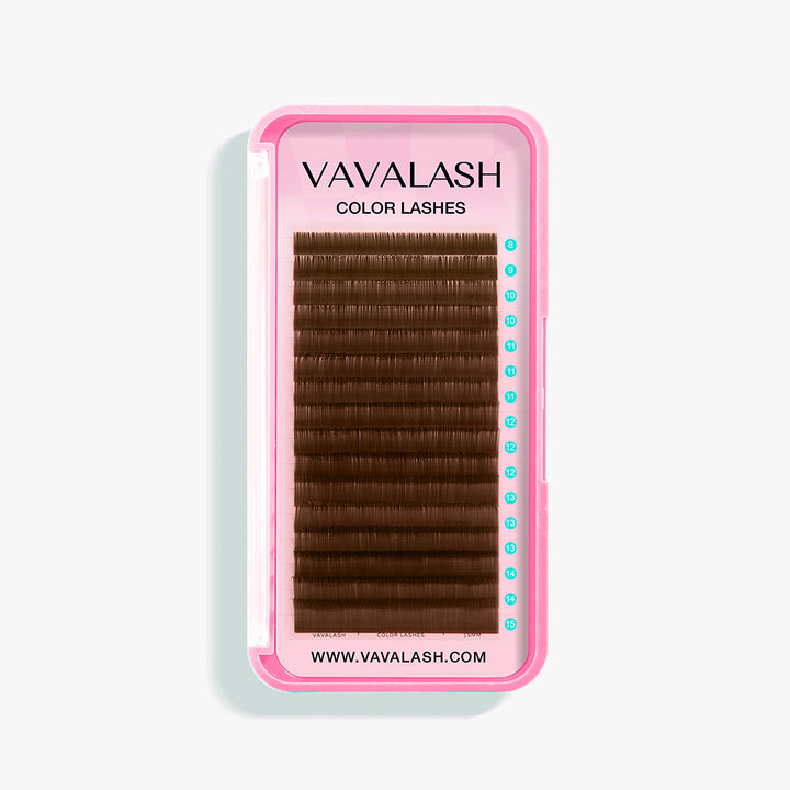 Extensiones de Pestañas de Volumen Premium Color Marrón Oscuro 0.07mm