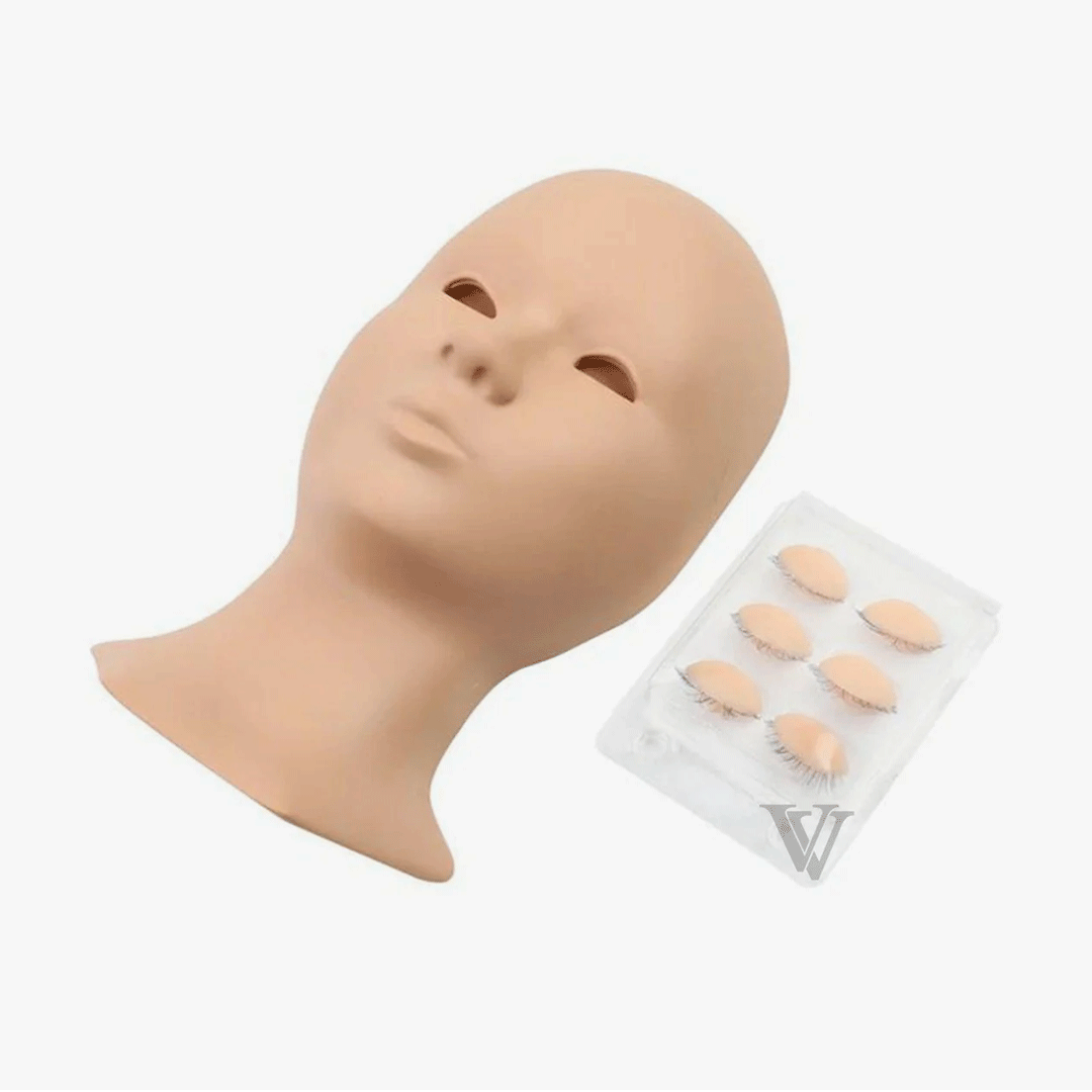 Eyelash Extensions Mannequin and Eyelids Training Combo Pack SC