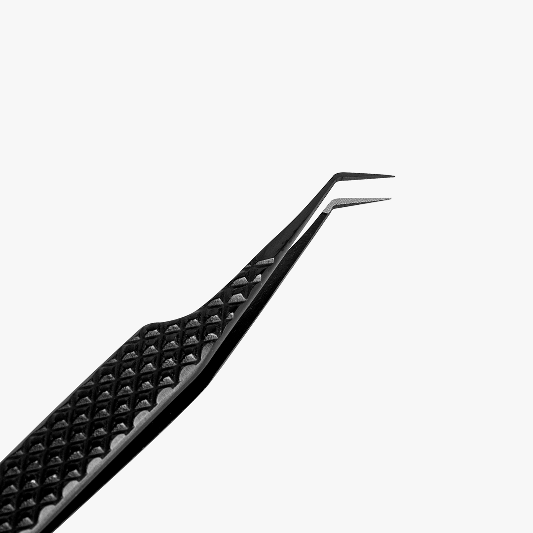 VA-04 Fiber Tip Black Coated 45°-Deg Volume Eyelash Extensions Tweezers-1
