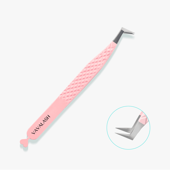 VL-04 Peach Coated Heart-shaped Volume Boot Tweezers for Eyelash Extension