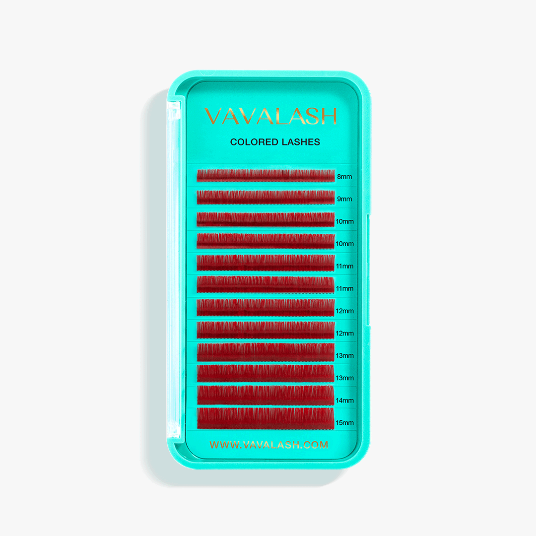 Colored Lash Volume Eyelash Extensions 0.07mm-Red