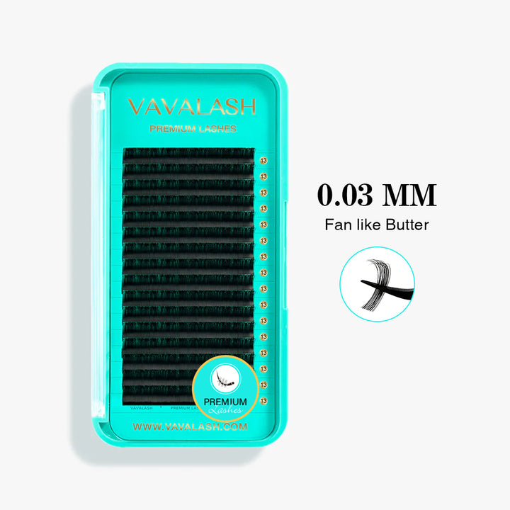 Extensiones de pestañas individuales de Mega Volume Premium 0.03 mm