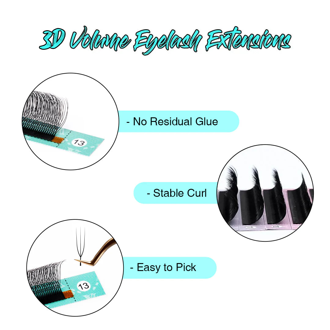 0.07MM Pestañas Volumen 3D U-Shape W