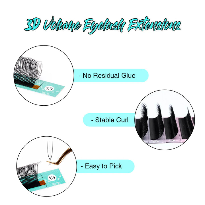 0.07MM Pestañas Volumen 3D U-Shape W