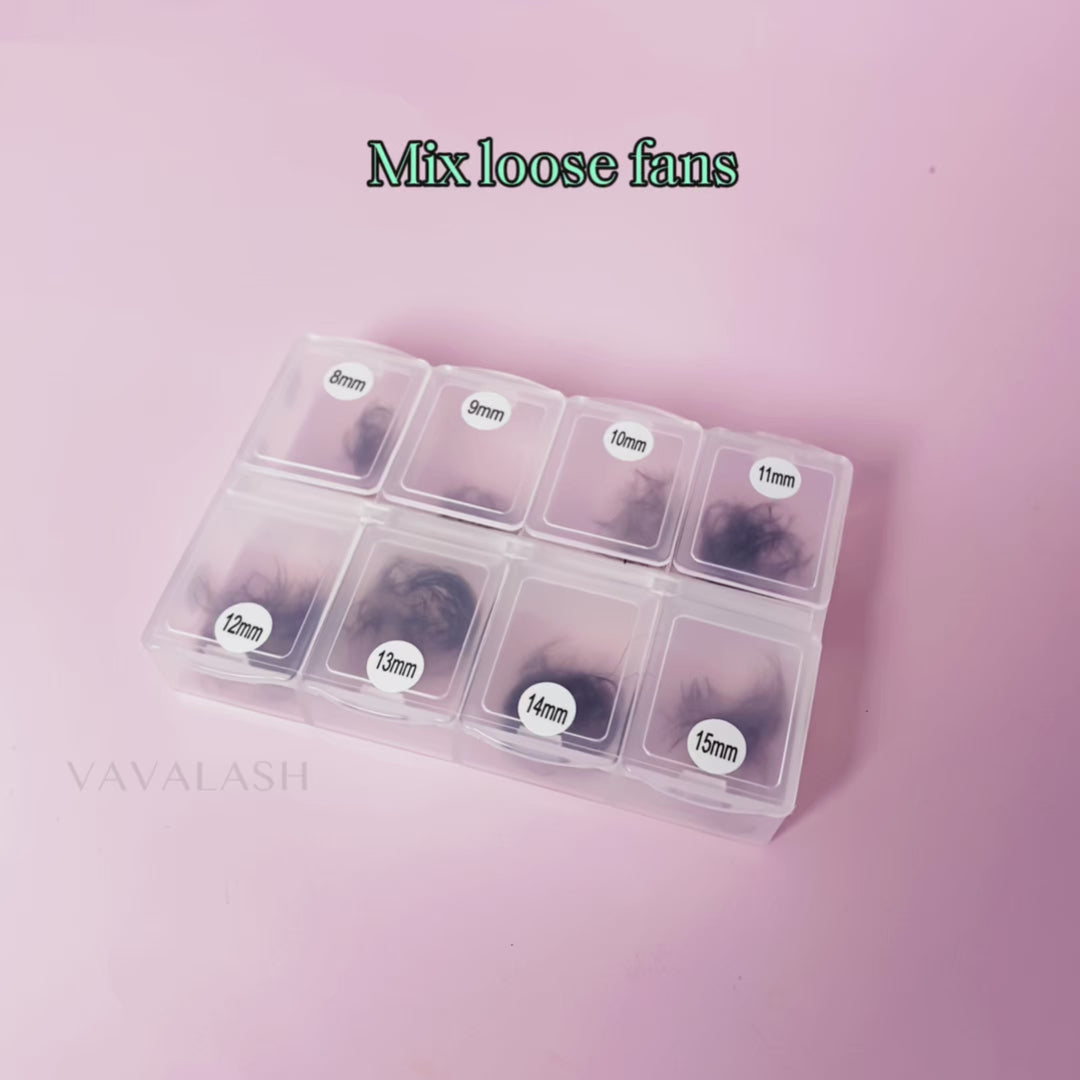 Premade Abanicos Sueltos Hechos a Mano 8-15MM Longitud Mixta (600 Abanicos)
