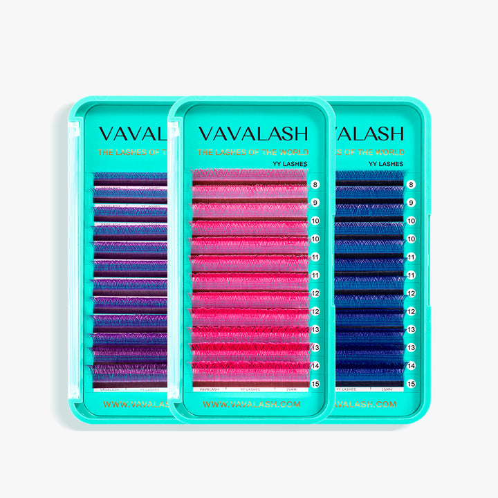 Pestañas Coloreadas YY Abanicos Volumen Tecnológicos